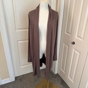 Athleta Pranayama Wrap Cardigan Sweater Women's Small Purple Pockets Stretch